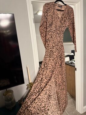 ReformationLeopard Print Wrap Maxi Dress